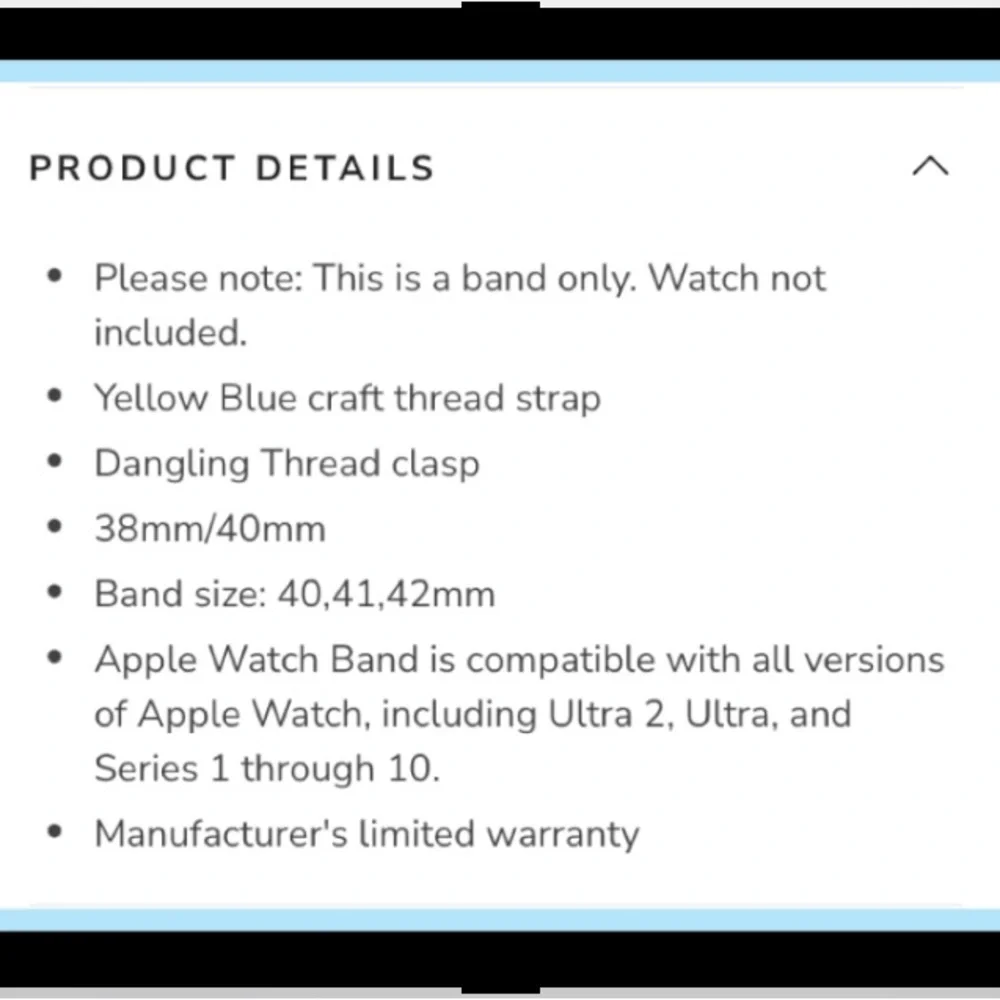 Blue & Yellow Braided Band for Apple Watch